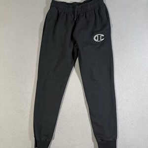 Champion Mens Black Sweatpants Joggers Tapered Size Medium Athleisure